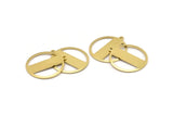 Brass Round Charm, 8 Raw Brass Round Charms With 1 Loop, Blanks (24x22x0.80mm) M02653