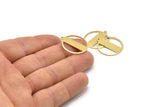 Brass Round Charm, 8 Raw Brass Round Charms With 1 Loop, Blanks (24x22x0.80mm) M02653