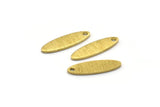 Brass Marquise Charm, 50 Textured Raw Brass Oval Charms With 1 Hole, Blanks (14x4x0.80mm) M02727