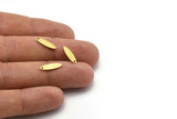 Brass Marquise Charm, 50 Textured Raw Brass Oval Charms With 1 Hole, Blanks (14x4x0.80mm) M02727