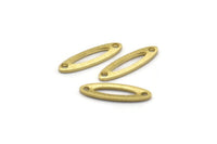 Brass Marquise Charm, 50 Textured Raw Brass Oval Charms With 2 Holes, Blanks (14x4x0.80mm) M02731