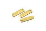 Brass Charm, 50 Textured Raw Brass Rectangle Charms With 1 Hole, Geometric Blanks, Charms (14x4x0.80mm) M02691