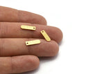 Brass Charm, 50 Textured Raw Brass Rectangle Charms With 1 Hole, Geometric Blanks, Charms (14x4x0.80mm) M02691