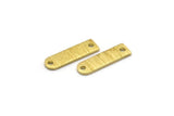 Brass Charm, 50 Textured Raw Brass Rectangle Charms With 2 Holes, Geometric Blanks, Charms (14x4x0.80mm) M02692