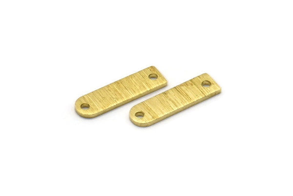 Brass Charm, 50 Textured Raw Brass Rectangle Charms With 2 Holes, Geometric Blanks, Charms (14x4x0.80mm) M02692