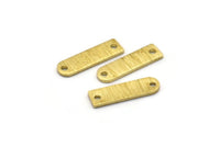 Brass Charm, 50 Textured Raw Brass Rectangle Charms With 2 Holes, Geometric Blanks, Charms (14x4x0.80mm) M02692