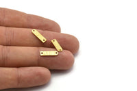 Brass Charm, 50 Textured Raw Brass Rectangle Charms With 2 Holes, Geometric Blanks, Charms (14x4x0.80mm) M02692