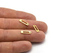 Brass Charm, 50 Textured Raw Brass Rectangle Charms With 1 Hole, Geometric Blanks, Charms (14x4x0.80mm) M02694