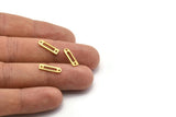 Brass Charm, 50 Textured Raw Brass Rectangle Charms With 2 Holes, Geometric Blanks, Charms (14x4x0.80mm) M02684