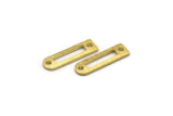 Brass Charm, 50 Textured Raw Brass Rectangle Charms With 2 Holes, Geometric Blanks, Charms (14x4x0.80mm) M02684