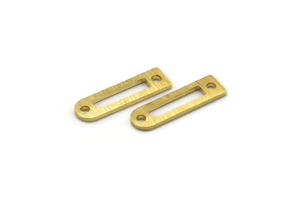 Brass Charm, 50 Textured Raw Brass Rectangle Charms With 2 Holes, Geometric Blanks, Charms (14x4x0.80mm) M02684