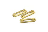 Brass Charm, 50 Textured Raw Brass Rectangle Charms With 2 Holes, Geometric Blanks, Charms (14x4x0.80mm) M02684