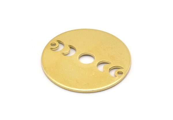 Moon Phases Charm, 8 Raw Brass Crescent Moon Charms, Pendants (22x0.80mm) M02703