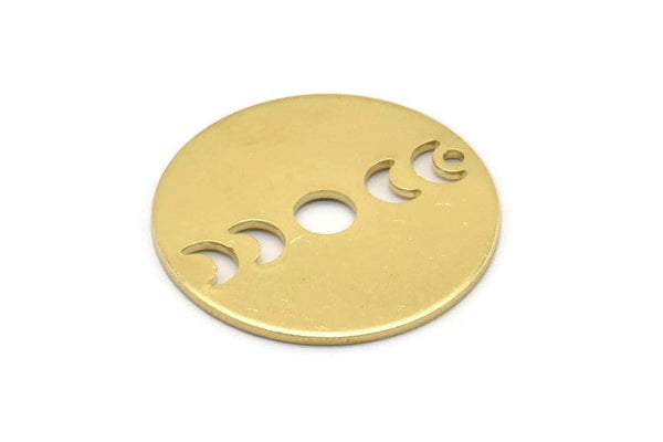 Moon Phases Charm, 8 Raw Brass Crescent Moon Charms, Pendants (22x0.80mm) M02702