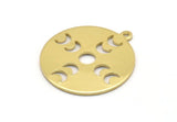 Moon Phases Charm, 8 Raw Brass Crescent Moon Charms, Pendants (22x0.80mm) M02712
