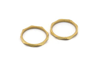 Brass Faceted Ring, 12 Raw Brass Faceted Rings, Connectors (19mm) N0502