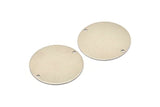 Steel Round Charm, 6 Stainless Steel Round Charms With 2 Holes (30x0.80mm) M02687