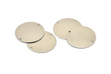 Steel Round Charm, 6 Stainless Steel Round Charms With 2 Holes (30x0.80mm) M02687