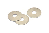Steel Round Charm, 6 Stainless Steel Round Charms With 1 Hole (30x0.80mm) M02677