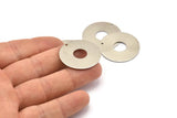 Steel Round Charm, 6 Stainless Steel Round Charms With 1 Hole (30x0.80mm) M02677