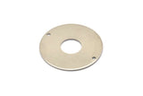 Steel Round Charm, 6 Stainless Steel Round Charms With 2 Holes (30x0.80mm) M02678