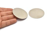 Steel Round Charm, 2 Stainless Steel Round Charms With 1 Hole (50x0.70mm) M02680