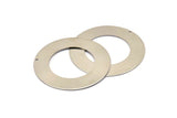 Steel Round Charm, 2 Stainless Steel Round Charms With 1 Hole (50x0.70mm) M02671