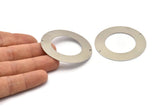 Steel Round Charm, 2 Stainless Steel Round Charms With 2 Holes (50x0.70mm) M02672