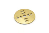 Brass Round Blank, 10 Raw Brass Moon Phases Blanks, Findings, Stamping Tags (18x0.80mm) M02735