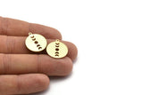 Brass Round Charm, 10 Raw Brass Moon Phases Charms With 1 Loop, Findings, Pendants (20x18x0.80mm) M02716