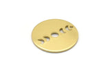 Brass Round Charm, 10 Raw Brass Moon Phases Charms With 1 Hole, Findings, Pendants (18x0.80mm) M02715