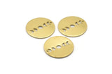 Brass Round Charm, 10 Raw Brass Moon Phases Charms With 1 Hole, Findings, Pendants (18x0.80mm) M02715