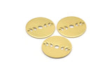 Brass Round Charm, 10 Raw Brass Moon Phases Charms With 2 Holes, Findings, Pendants (18x0.80mm) M02718