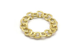 Brass Round Charm, 2 Raw Brass Chain Shaped Round Charms, Pendants, Earrings, Findings (32x2mm) N1744
