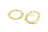 Brass Circle Earring, 2 Raw Brass Circle Stud Earrings With 1 Hole (42x0.80mm) M01574 A2437