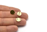 Brass Drop Earring, 8 Hammered Raw Brass Drop Stud Earrings With 1 Hole (12x0.70mm) M01510 A2450
