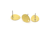 Brass Drop Earring, 8 Hammered Raw Brass Drop Stud Earrings With 1 Hole (12x0.70mm) M01510 A2450