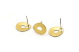 Brass Drop Earring, 10 Raw Brass Drop Stud Earrings (12x0.70mm) M01534 A2432
