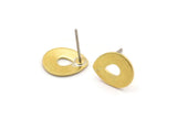 Brass Drop Earring, 10 Raw Brass Drop Stud Earrings (12x0.70mm) M01534 A2432