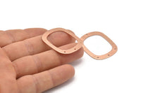 Rose Gold Round Charms, 4 Rose Gold Plated Brass Textured Round Connectors With 4 Holes, Earrings, Pendants, Findings (36x27x0.50mm) D0678