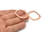 Rose Gold Round Charms, 4 Rose Gold Plated Brass Textured Round Connectors With 4 Holes, Earrings, Pendants, Findings (36x27x0.50mm) D0678
