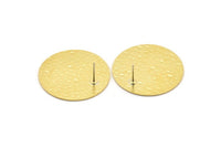 Pirinç Yuvarlak Küpe, 4 Çekiçlenmiş Ham Pirinç Yuvarlak Küpe (30x0,80 mm) M01508 A2431