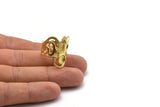 Brass Ring Setting, Raw Brass Duke Ring With 1 Stone Setting - Pad Size 6mm N1810