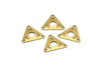 Brass Triangle Connector, 50 Raw Brass Triangle With 3 Holes Connectors, Findings, Tags (13x15mm) Brs 644 A0406