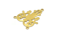 Chandelier Earring Finding, 20 Raw Brass Chandelier Earring Findings With 3 Loops (30x33mm) Brs 475-1 A0626