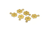 Tiny Flower Charm, 100 Raw Brass Flower Charms, Findings (10x6.5mm) A0515