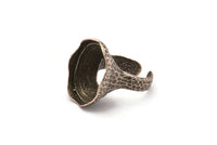 Duke Ring Setting, 1 Antique Silver Plated Duke Ring Setting with Pad Size (24x18mm) U046 H0306