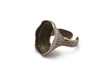 Duke Ring Setting, 1 Antique Silver Plated Duke Ring Setting with Pad Size (24x18mm) U046 H0306