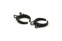 Black Ring Setting, 1 Oxidized Brass Black Ring Settings With 2 Claws, Ring Blanks (21x27x1.6mm) U112 S291