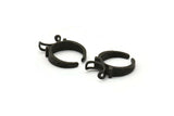 Black Ring Setting, 1 Oxidized Brass Black Ring Settings With 2 Claws, Ring Blanks (21x27x1.6mm) U112 S291